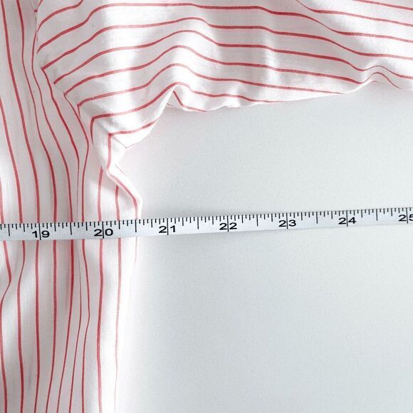 MWG Mens Striped Pearl Snap Long Sleeve Button Up Western Shirt Red White XL - Picture 5 of 7